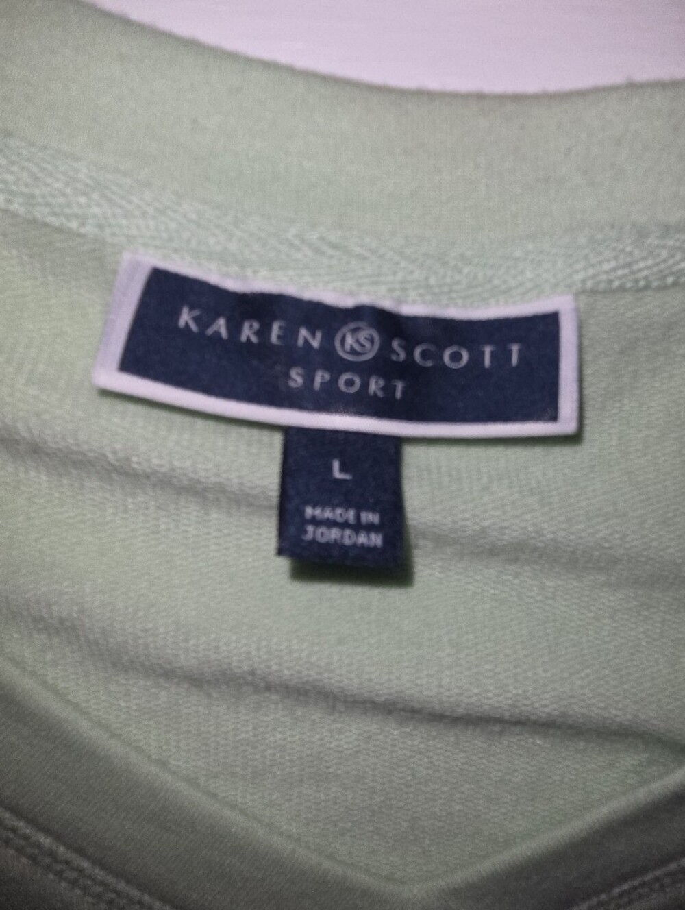Karen Scott Sport Light Green Crewneck Top Super Soft!